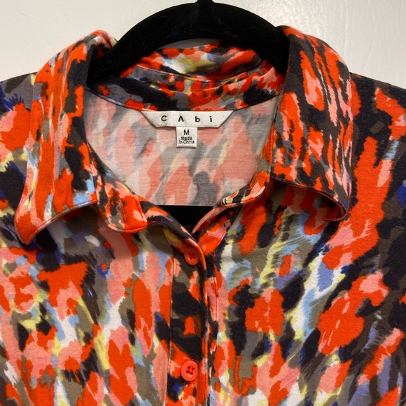 Cabi Multicolored Dress with 3/4 Length Sleeve Size Medium - Picture 3 of 4